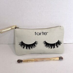 Tarte Eyelash pouch with double ended shader & blending eyeshadow brush NWT